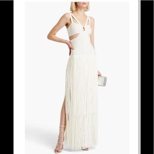 NWT Herve Leger Cutout Fringe Gown